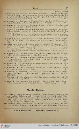 Musik. Theater (Nr. 639-686)