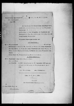 Abschließung von Kaufverträgen von Grundstücken im Lome. Kaufverträge mit Lageskizzen (Einzelfälle)