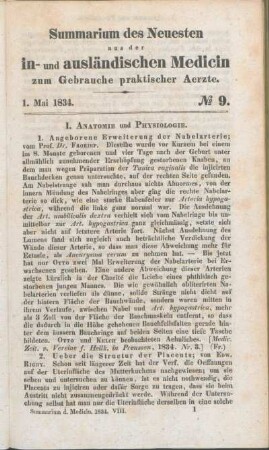 1. Mai 1834. No 9.