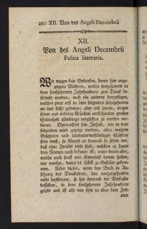 210-236, XII. Von des Angeli Decembrii Politia litteraria