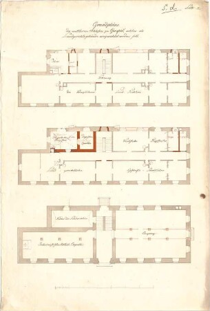 ohne Verfasserangabe; Gersfeld (Hessen); Gräflich Frohberg´sches Schloss - Grundrisse