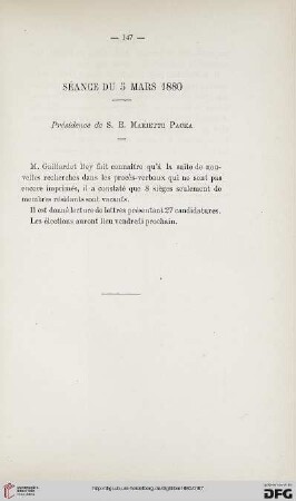 Séance du 3 mars 1880