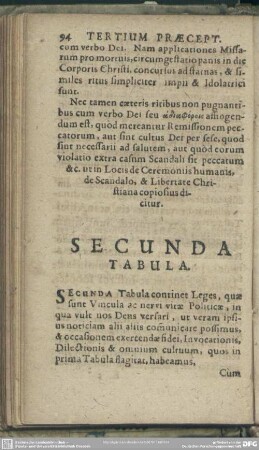 Secunda Tabula