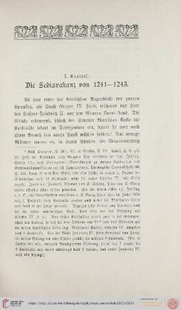 I. Kapitel. Die Sedisvakanz von 1241-1243