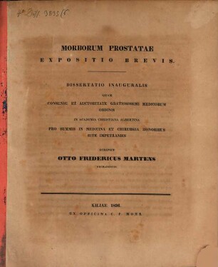 Morborum prostatae expositio brevis