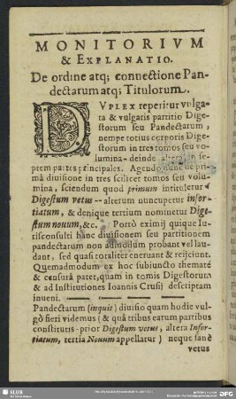 Monitorium & Explanatio