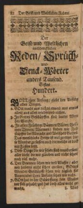 Erstes Hundert