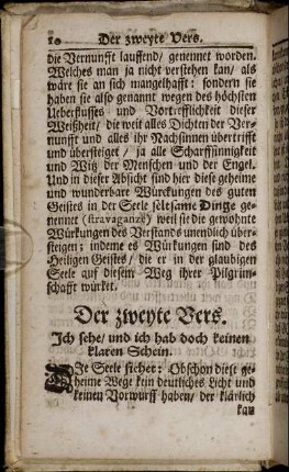 Der zweyte Vers. Ich sehe/ und ich hab doch keinen klaren Schein.