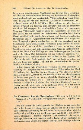 506-509 [Rezension] Filthaut, Theodor, Die Kontroverse über die Mysterienlehre