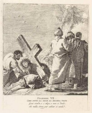 Jesus fällt zum zweiten Mal unter dem Kreuz (7. Station des Kreuzwegs), aus der Folge "Via Crucis"