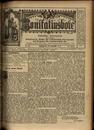 Erste Ausgabe vom Sonntag, den 26. November 1916.