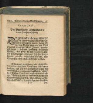 Caput XXXVI. Von Briefflichen Uhrkunden die bey den Pertheyen zuhörig.