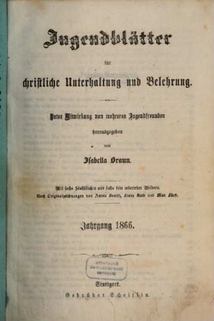 Jugendblätter. 1866