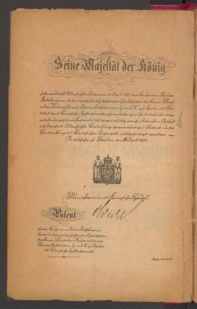 [Patenturkunde durch Kaiser Wilhelm II]