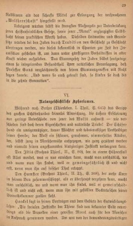 VI. Naturgeschichtliche Aphorismen
