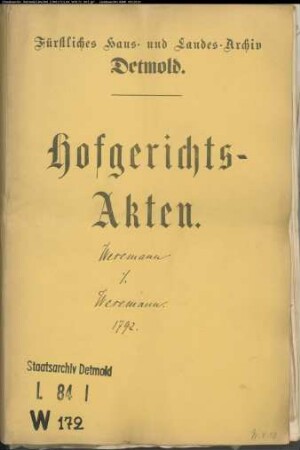 Wesemann zu Wehren Nr. 6 gegen Leibzüchter Wesemann - Leibzucht
