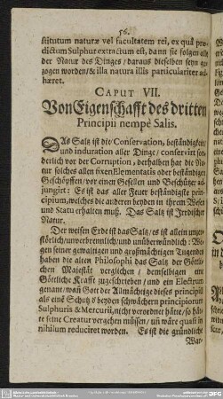 Caput VII. Von Eigenschafft des dritten Principii nempe Salis