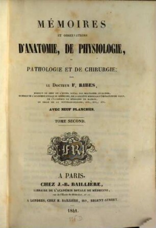 Mémoires et observations d'anatomie et de physiologie, de "pathologie et de chirurgie", 2