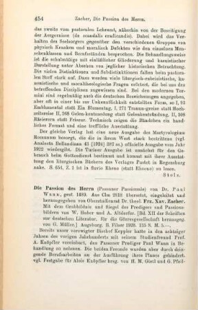 454-456 [Rezension] Wann, Paul, Die Passion des Herrn