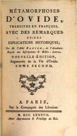 Métamorphoses D'Ovide, 2