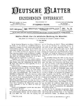 Schillers Briefe über die ästhetische Erziehung des Menschen : (Schluss)