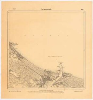 Bebauungsplan der Stadterweiterung, Swinemünde: Planungsunterlagen: Messtischkarte 1886 (1911), Teilblatt 682 (Swinemünde) 1:25000