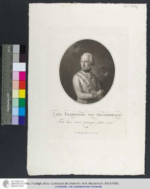 Carl Erzherzog von Oesterreich / Peint par Jos. Kreutzinger ; Gravé par Joh. Neidl
