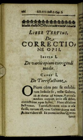 Liber Tertius, De Correctione Opii.
