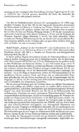 Rietzler, Rudolf :: Kampf in der Nordmark, das Aufkommen des Nationalsozialismus in Schleswig-Holstein, 1919 - 1928, (Studien zur Wirtschafts- und Sozialgeschichte Schleswig-Holsteins, 4) : Neumünster, Wachholtz, 1982