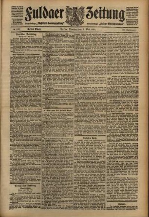 Erste Ausgabe vom Dienstag, den 03. Mai 1910.