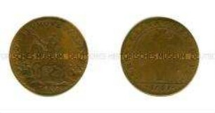 Französischer Rechenpfennig mit Reiter (lateinisch)