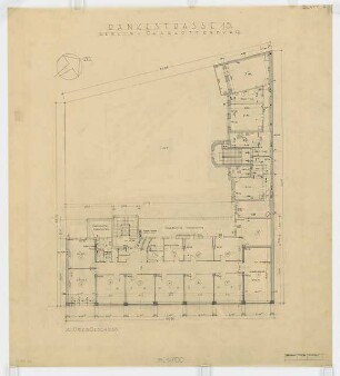 Wohn- und Geschäftshaus Rankestraße 13, Berlin-Charlottenburg: Grundriss 1. Obergeschoss 1:100