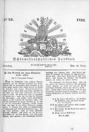 Schönwissenschaftliches Zeitblatt. No. 85. 1826.