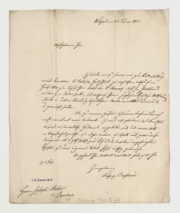 Brief von Sulpiz Boisserée an Joseph Heller