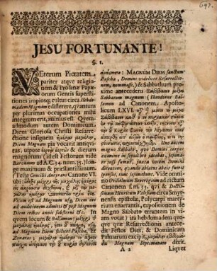 De hebdomade magna, von der Marterwoche, dissertatio