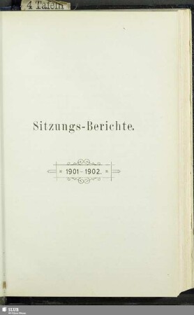 Sitzungs-Berichte 1901 - 1902