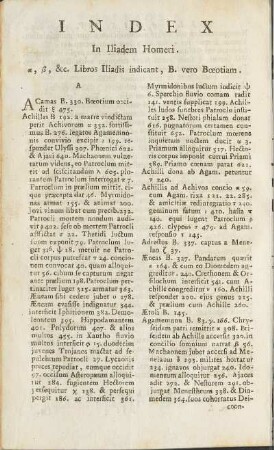 Index In Iliaden Homeri