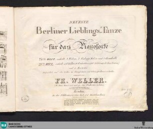 25: Neueste Berliner Lieblings-Tänze für das Pianoforte