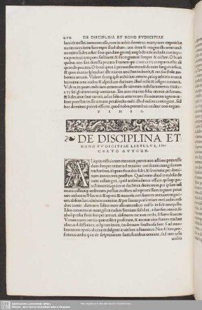 De Disciplina Et Bono Pudicitiae Libellus, Incerto autore