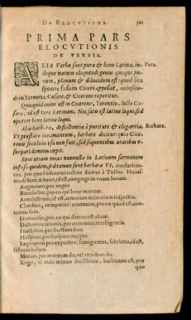 Prima Pars Elocutionis De Verbis.