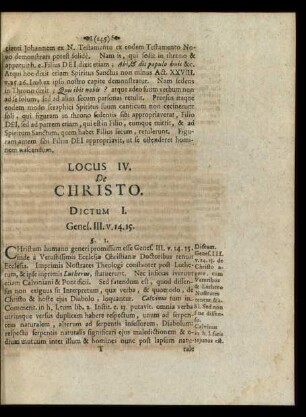 Locus IV. De Christo