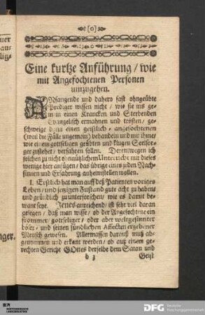 Eine kurtze Anführung / wie mit Angefochtenen Personen umzugehen.