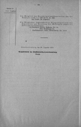 In nicht öffentlicher Sitzung (194), 22. Dezember 1915