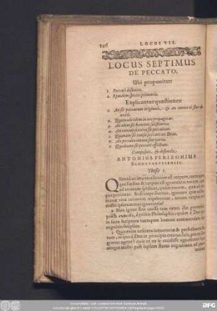 Locus Septimus De Peccato. ... Composuit & defendit Antonius Perizonius Schuttorffiensis.