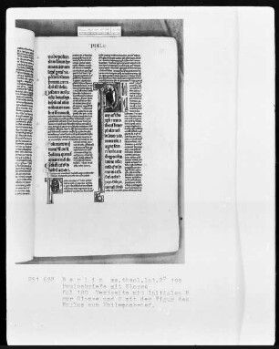 Paulusbriefe mit Glossen — Initiale P (AULUS), darin Paulus, Folio 190recto