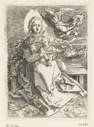 Maria, von einem Engel gekrönt