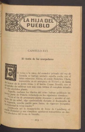 Capítulo XVI - El festín de los usurpadores