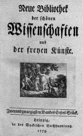 Zwey und zwanzigsten Bandes erstes Stück