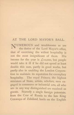 At the Lord Mayor's ball