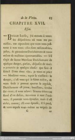 Chapitre XVII. Essai